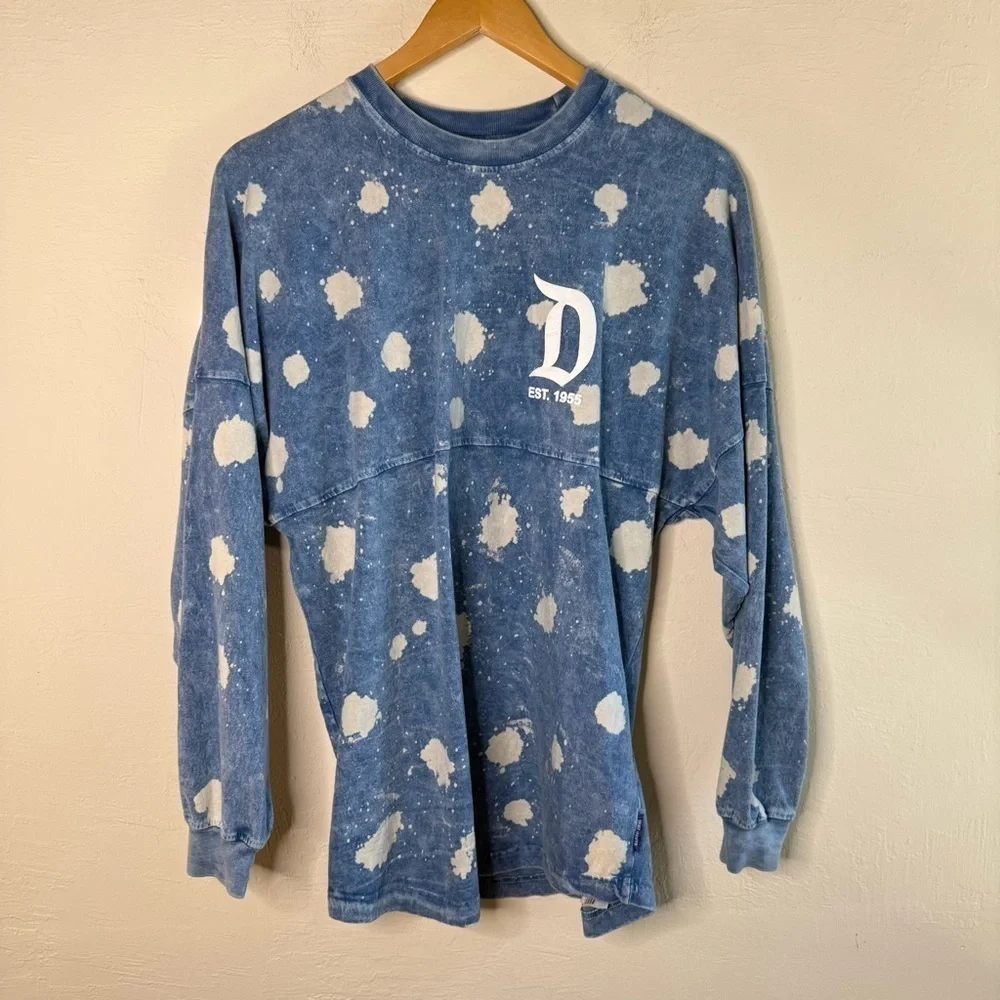 Disneyland Bleach Splatter Spirit Jersey Size Small Blue and White - Picture 2 of 7